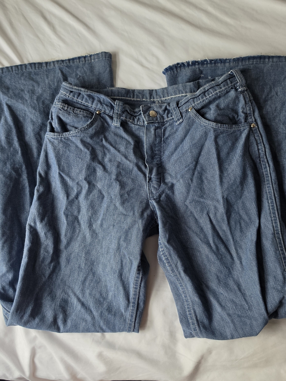 Vintage 70s Big Yank Flare Wide Bootcut Blue Jeans 28" Retro